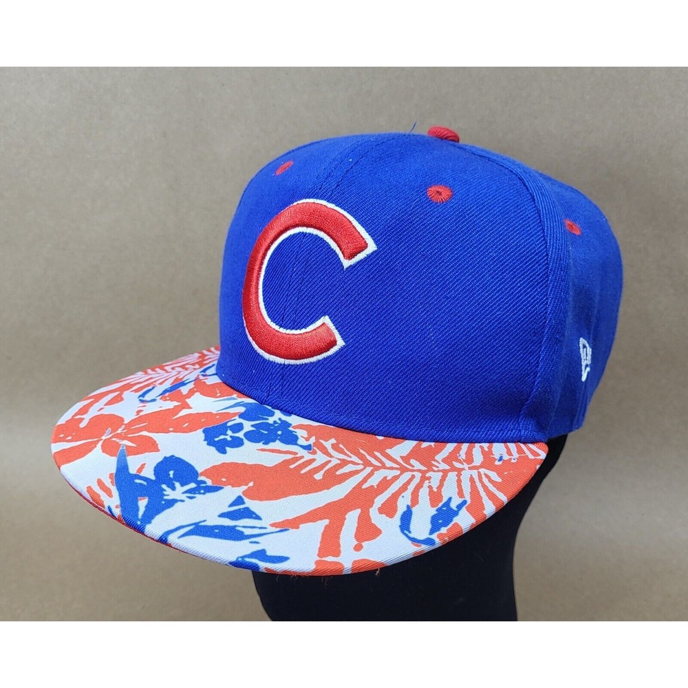 New Era Chicago Cubs 9Fifty Snapbkack Hat Hawaiian Floral Red Blue Original Fit